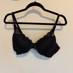 Spanx black lace padded Bra